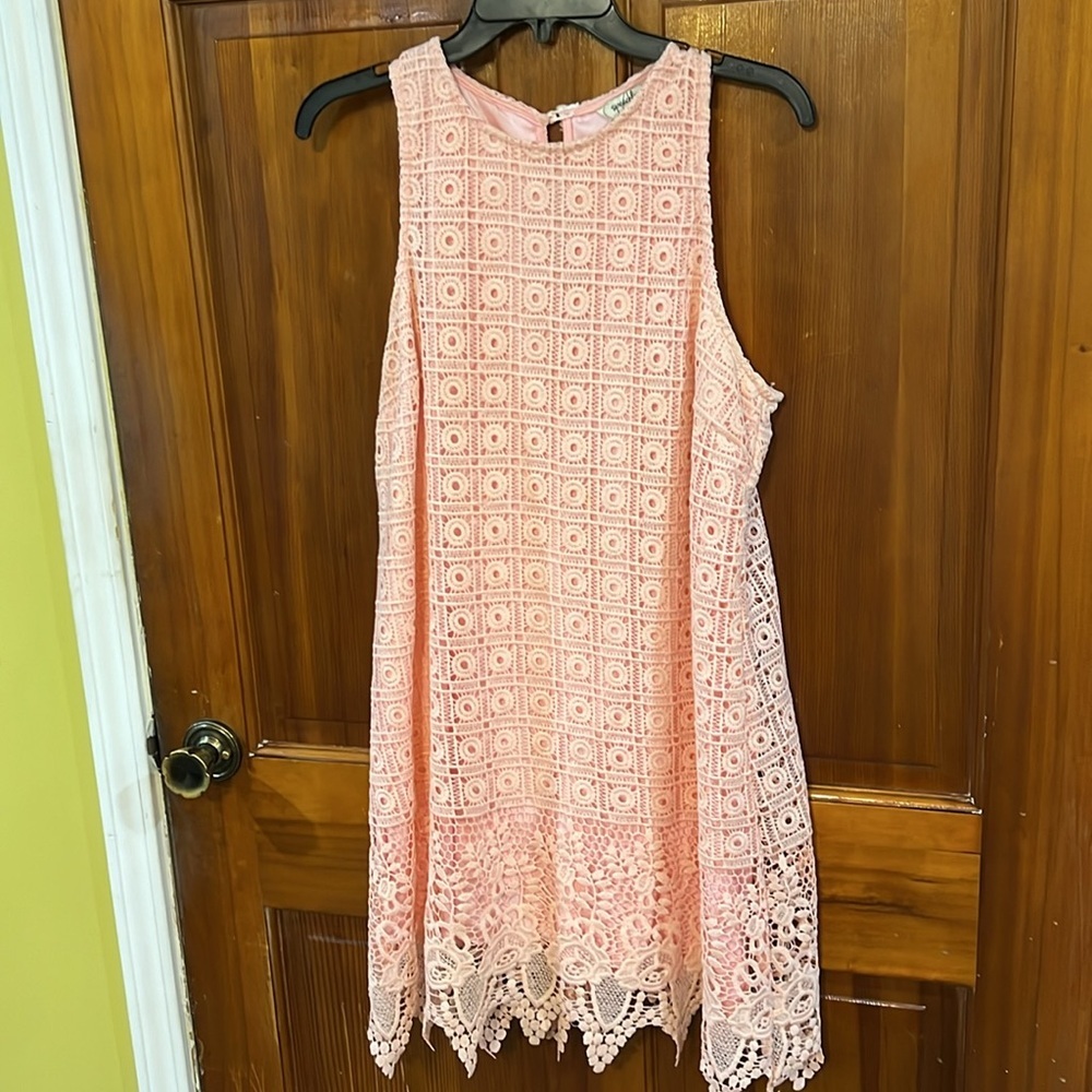XL Speechless Lace Peach/Pink Cocktail Dress